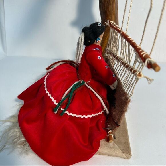 NAVAJO MINI LOOM WITH PICTORIAL WEAVING, CACRBW FIBER ART SCULPTURE VINTAGE RARE - Picture 16 of 16